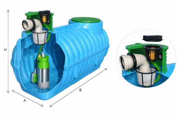 Zbiornik na wodę deszczową MARSEPLAST BOLT 3500 l